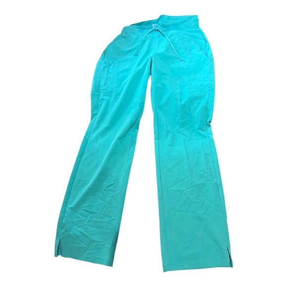 Mandala Pants - Mandala Turquoise Teal Equa-Tek Scrub Pants Womens Tall Large Medical Cargo T-L